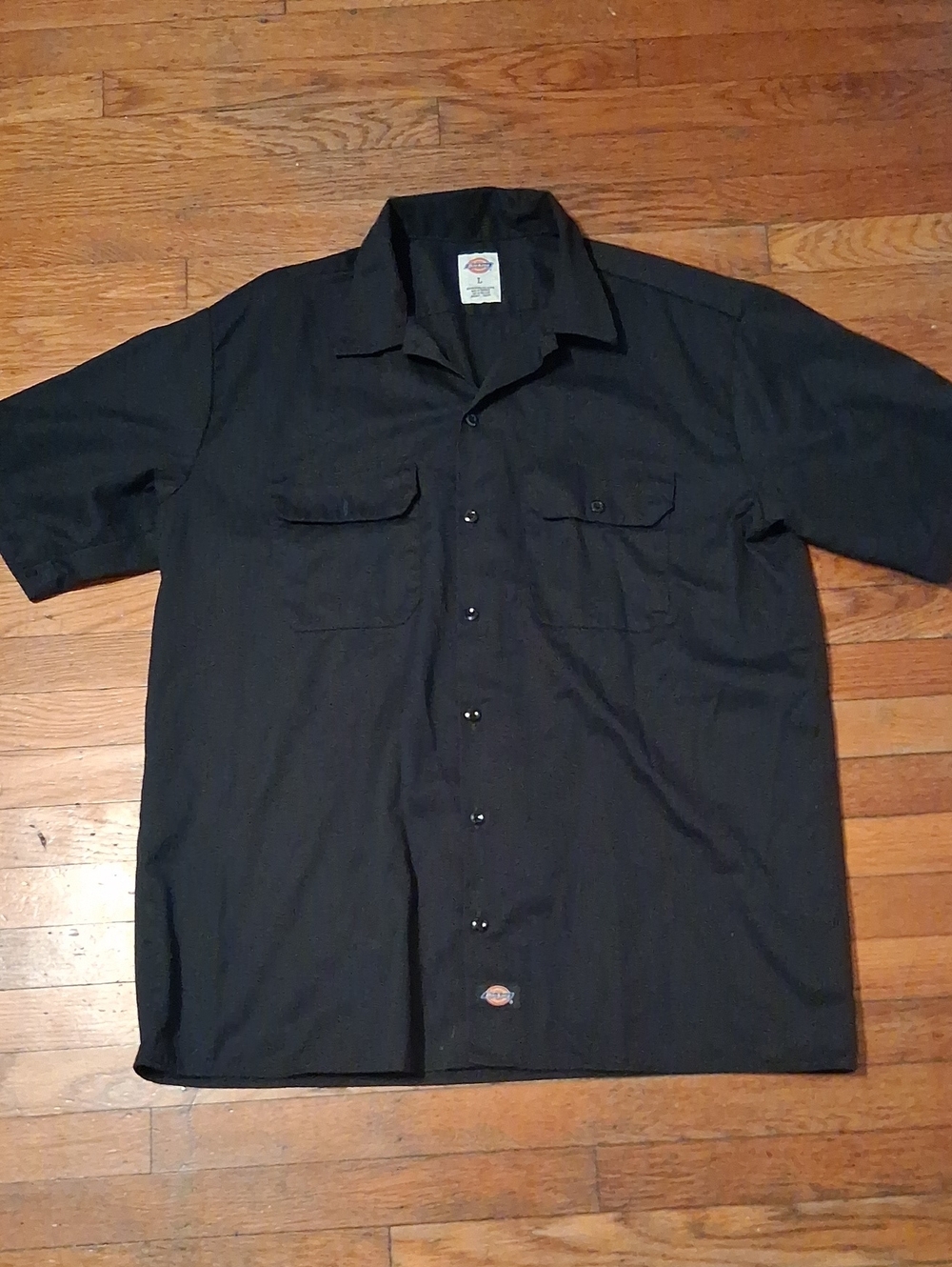 Dickies Men's Black Short-Sleeve Button-Front Work Shirt